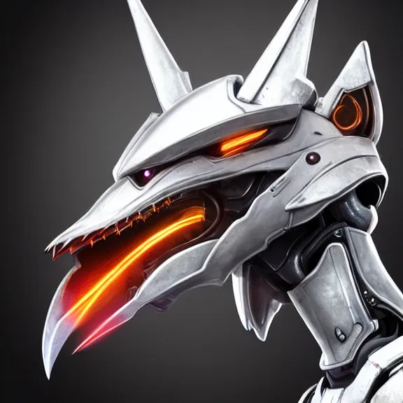 Image similar to close up headshot of a cute beautiful stunning anthropomorphic hot female robot dragon, with sleek silver metal armor, glowing OLED visor, facing the camera, high quality maw open and about to eat your pov, food pov, the open maw being highly detailed and soft, highly detailed digital art, furry art, anthro art, sci fi, warframe art, destiny art, high quality, 3D realistic, dragon mawshot, maw art, pov furry art, dragon maw, furry maw, macro art, dragon art, Furaffinity, Deviantart, Eka's Portal, G6