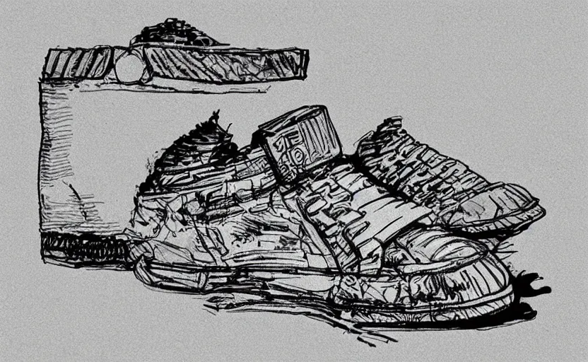 Image similar to sneaker made out of lego, ink drawing, jacques - louis david