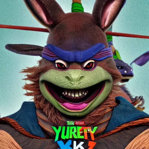 Image similar to the rabbit yojimbo from teenage mutant ninja turtles 4 k hyperdetailed photorealism hdr