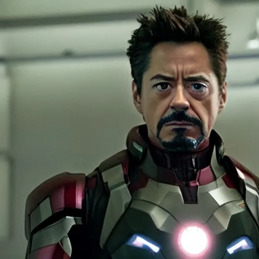 Prompt: screenshot of tony stark in the new Marvel Zombies movie, 4k