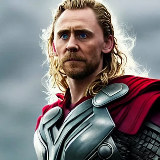 Image similar to Tom Hiddleston as Thor,