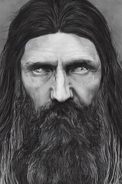 Image similar to An extremely beautiful pre-raphaelite portrait of Grigori Rasputin, Soviet Russia, surreal, ultra detailed, intricate, elegant, digital art painting, artstation, concept art, smooth, sharp focus, illustration, regal, award winning picture, extremely detailed masterpiece, sense of awe, featured on artstation, Artgerm, effervescent punk kawaii-noir pastel bubbles, winning award piece, ethereal rainbows, Aetherpunk, Exquisite details