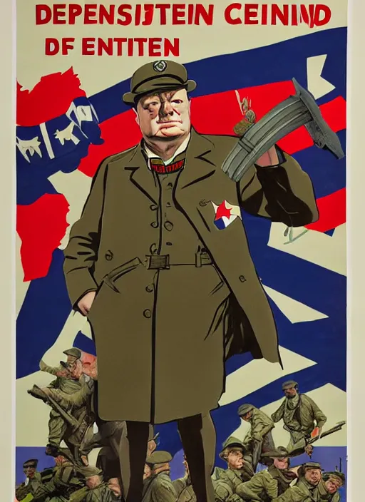 Image similar to winston churchill captain america standing on a pile of defeated, beaten and broken german soldiers. captain england wins wwii. brittish wwii propaganda poster by james gurney and pixar. overwatch.