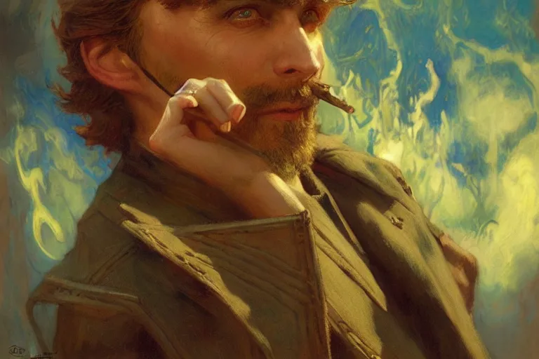 Image similar to male wizard, painting by gaston bussiere, craig mullins, j. c. leyendecker, tom of finland