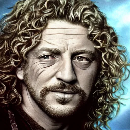 Image similar to young robert plant, realistic, hyperrealistic, ultra realistic, real, real world, highly detailed, very detailed, extremely detailed, intricate details, 8 k resolution, hd quality