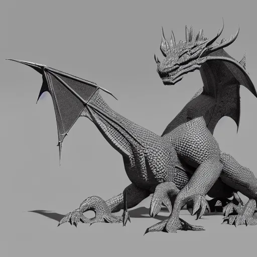 Image similar to wireframe render of a dragon