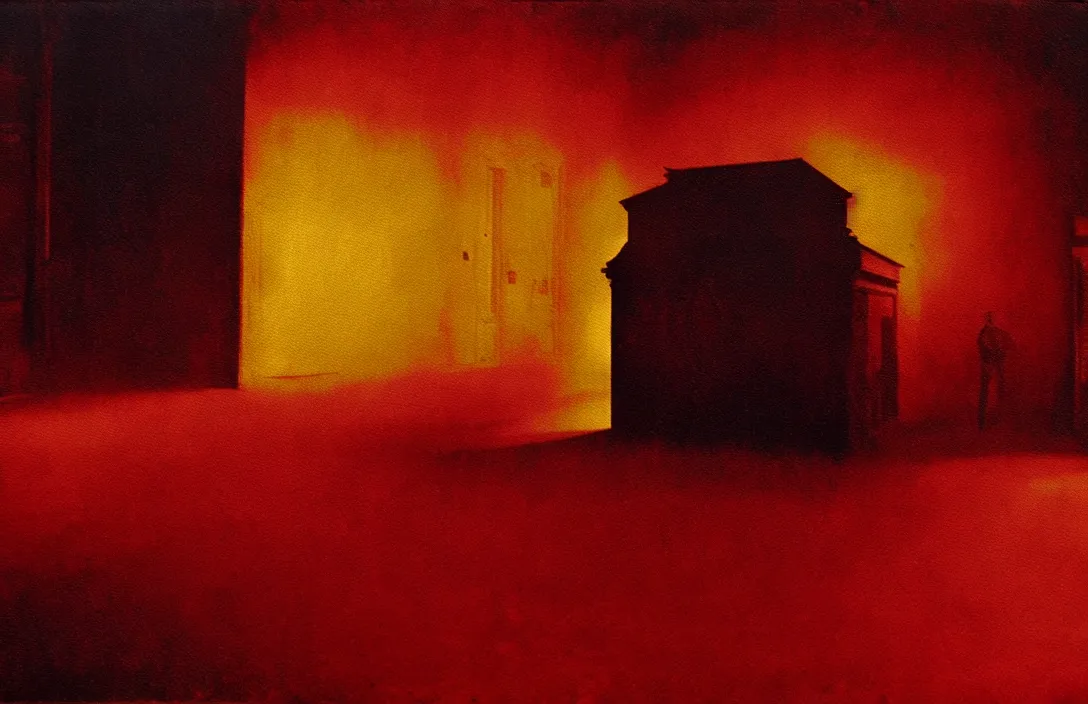 Image similar to most glorious colours ever put on canvas forms exist in three dimensions, with height, width, and depth. intact flawless ambrotype from 4 k criterion collection remastered cinematography gory horror film, ominous lighting, evil theme wow photo realistic postprocessing macrolens painting by claude gellee