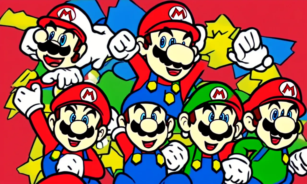 Image similar to super mario in the style of dexter's laboratory cartoon