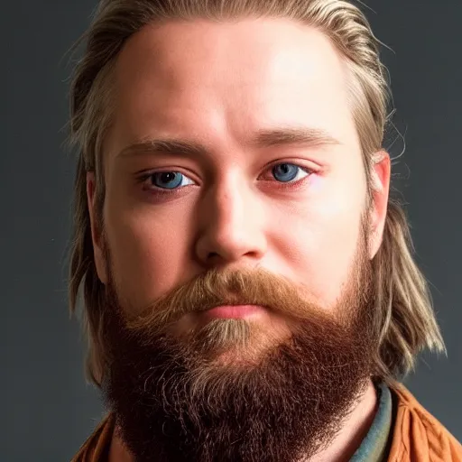 Prompt: Odin with one eye looking at the camera , high fidelity face and beard