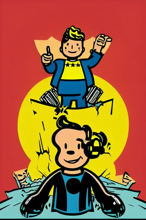 Image similar to fallout 7 6 retro futurist illustration art by butcher billy, sticker, colorful, illustration, highly detailed, simple, smooth and clean vector curves, no jagged lines, vector art, smooth andy warhol style