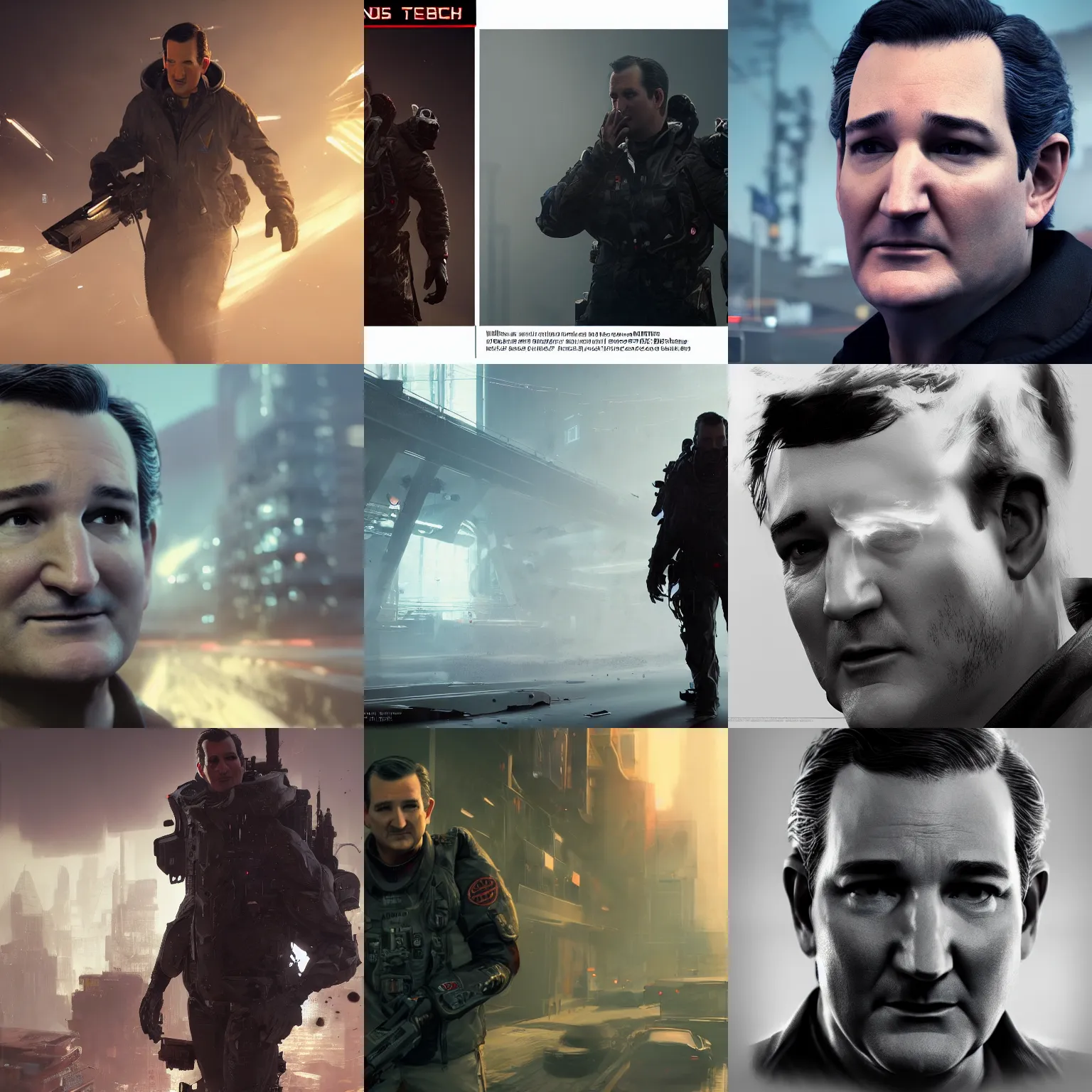 Ted cruz cinematic keyframe by fausto de martini stable diffusion