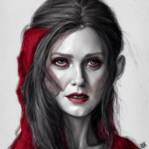 Image similar to Portrait of Wanda the scarlet witch, Marvel, highly detailed, anger, fear, ominous background, artstation, 16k, trending on ArtStation, by smile _zPRO