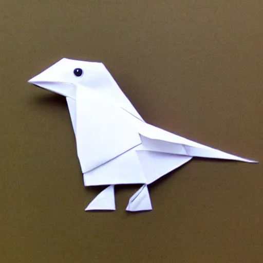 Prompt: origami bird, realistic, highly detailed