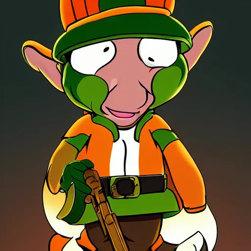 Image similar to Elmer Fudd from Loony Tunes in Doom, wearing green armor and helmet, killing demons, rip and tear, video game, highly detailed, trending on ArtStation