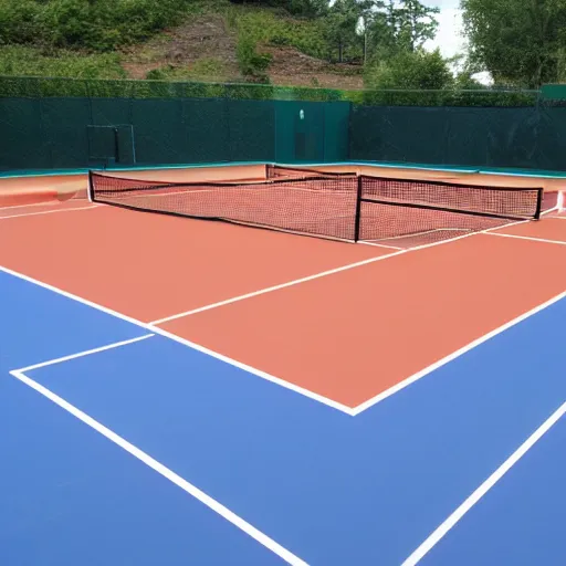 Prompt: a tennis court,