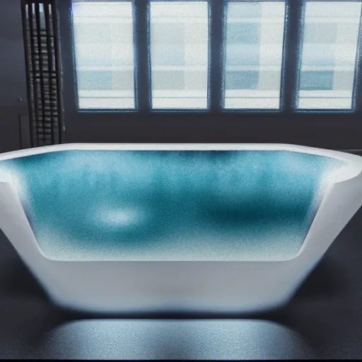 Prompt: an ocean with big waves inside a bathtub, digital painting, high contrast, unreal engine render, volumetric lighting, high détail