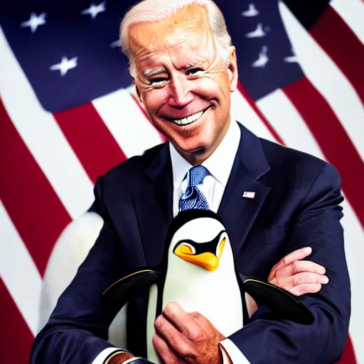 Prompt: A professional photo of Joe Biden riding a penguin, studio lighting, dramatic, highly detailed, beautiful, cinematic