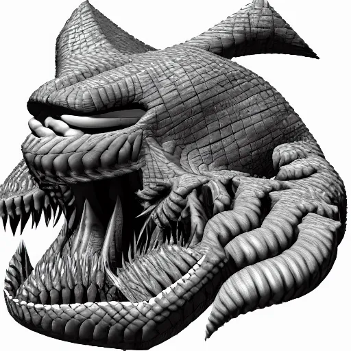 Prompt: Monster maximalist ambient occlusion cel-shaded