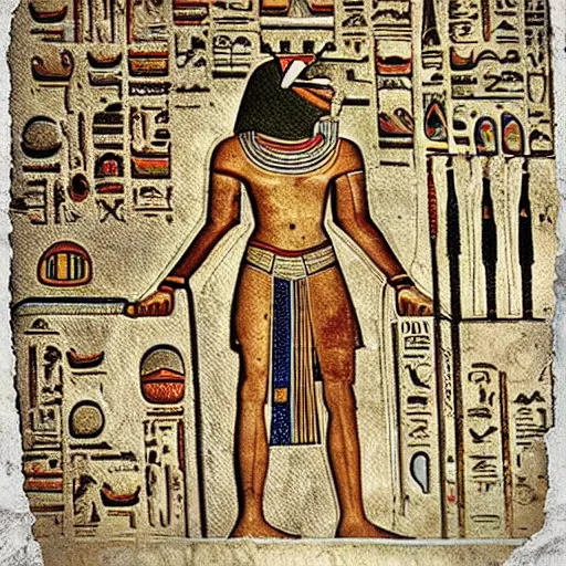 Prompt: Hidden Egyptian Hieroglyph Creator of the universe in Code