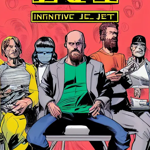 Prompt: the cover of the graphic novel version of infinite jest