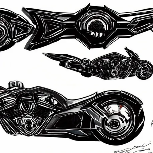 Image similar to concept art ghost riders motorcycle designed for the halo game