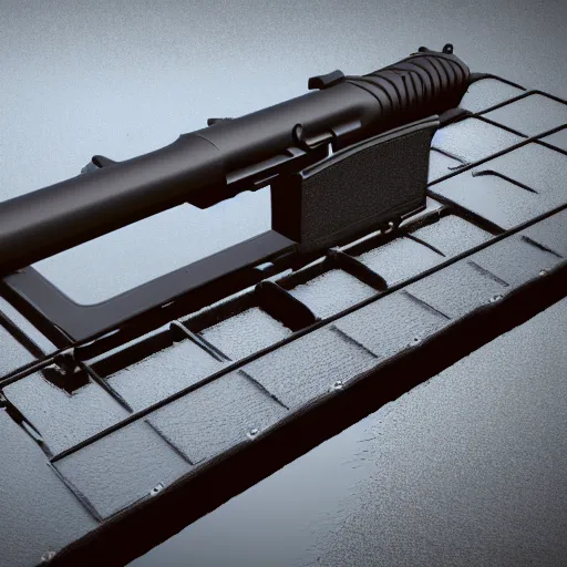 Image similar to a rubber dock with a glock, photorealistic 8 k render