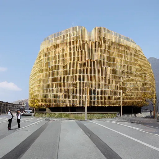 Image similar to tamedia building, shigeru ban