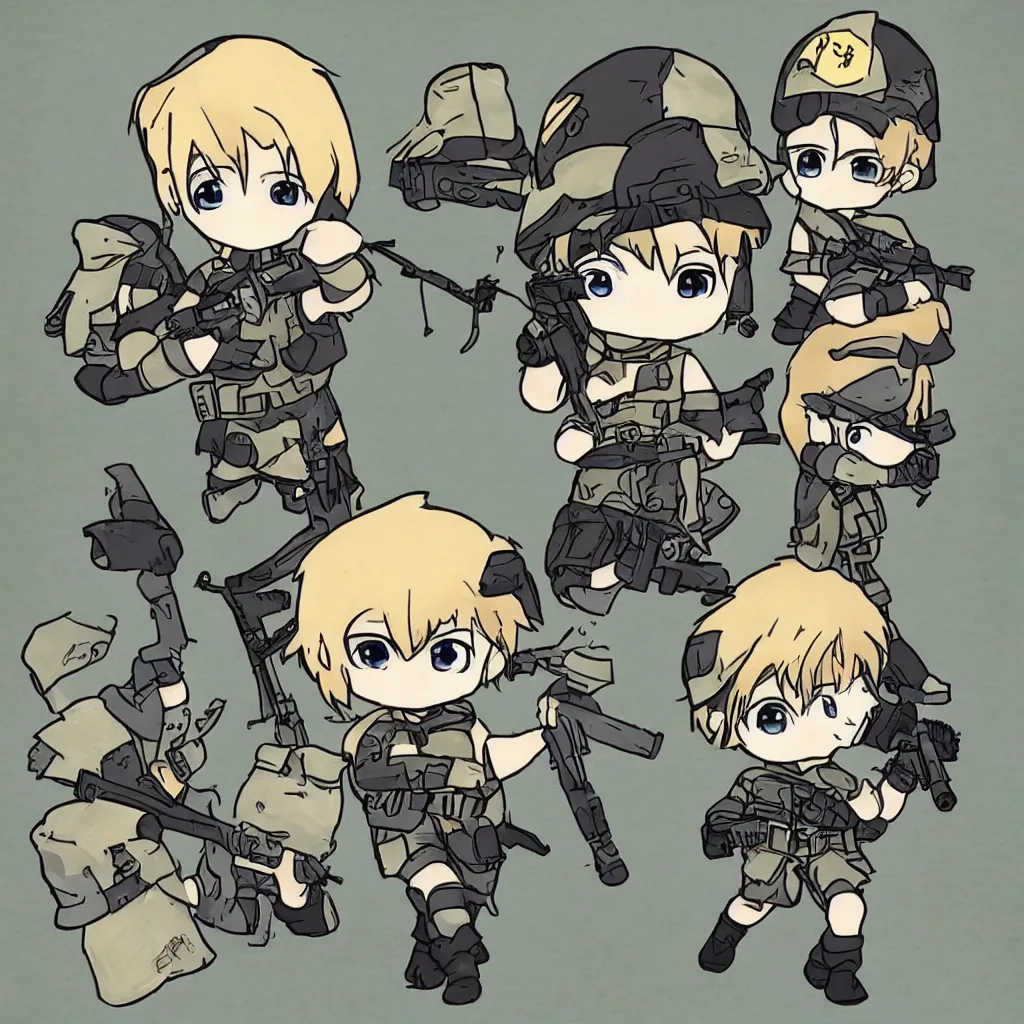 Image similar to chibi anime solider