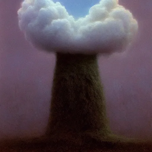 Image similar to cute cloud person by Zdzslaw Beksinski