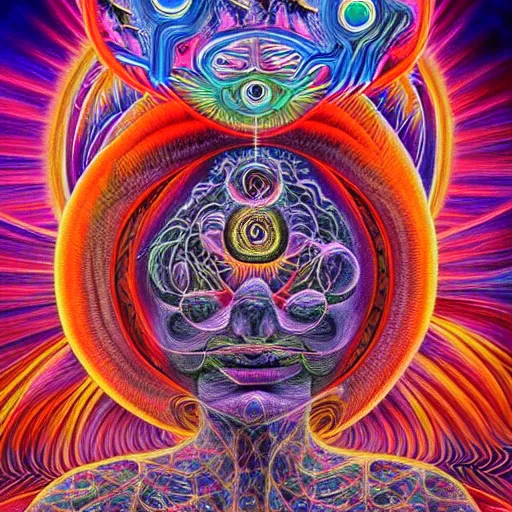 A Beautifully Detailed Painting Of A Dmt Entity By 