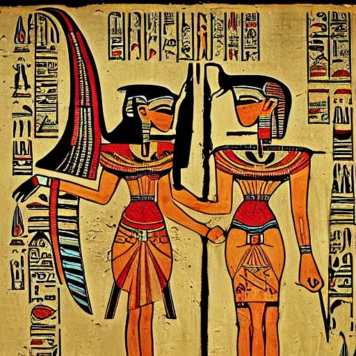 Image similar to madoka magica, ancient egyptian art