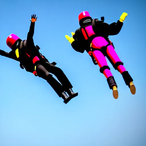 Image similar to film still lady gaga and wesley snipes dine on the sky diving, leica sl 2 5 0 mm, vivid color, high quality, high textured, real life