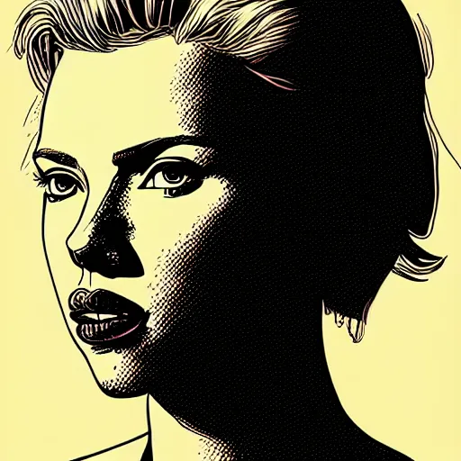 Prompt: portrait of scarlett johansson by laurie greasley, cg society