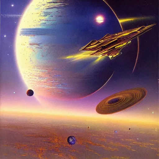 Prompt: Liminal space in outer space by Bruce Pennington