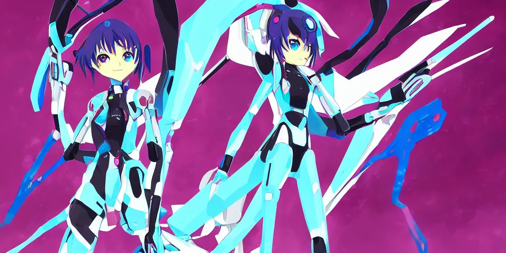 Image similar to hatsune miku piloting neon genesis evangelion mech, digital art, art station, tredning on art station,