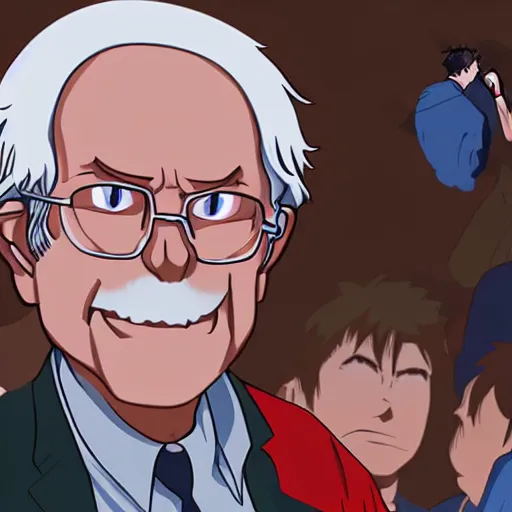 Bernie Sanders as a character from popular anime