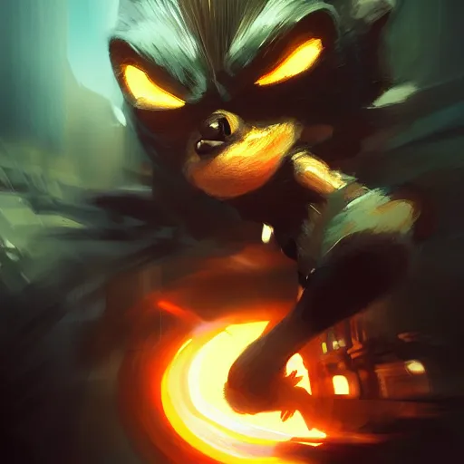 Image similar to portrait of Sonic the Hedgehog dramatic lighting, illustration by Greg rutkowski, yoji shinkawa, 4k, digital art, concept art, trending on artstation