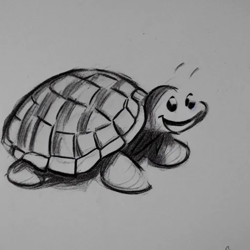 Image similar to milt kahl sketch of a cartoon turtle