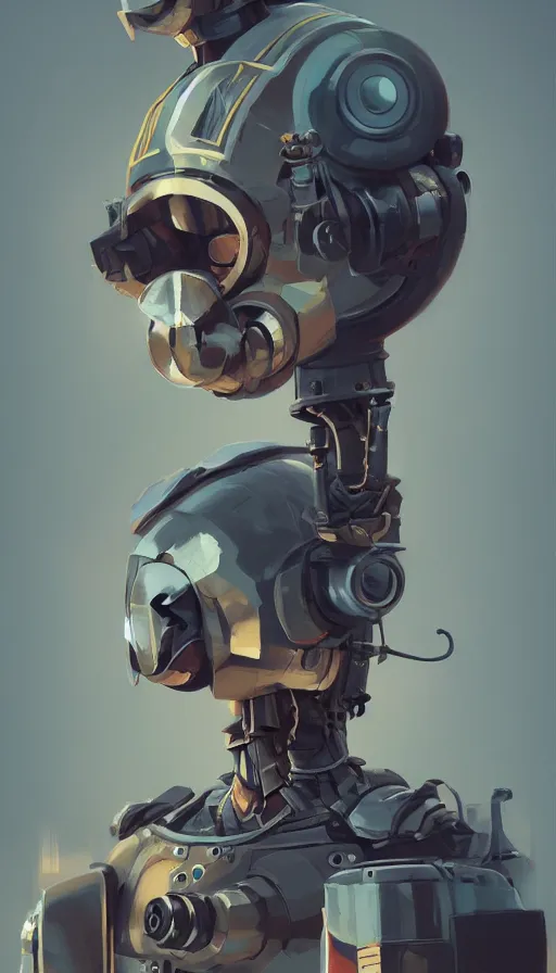 Image similar to a dieselpunk robot, portrait, humanoid, sharp focus, james gilleard, cinematic, game art, extremely detailed digital painting