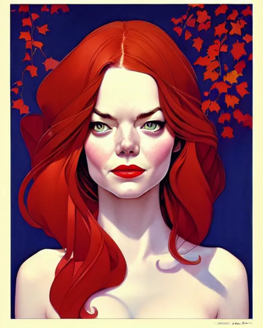 Image similar to joshua middleton, phil noto, norman rockwell, artgerm, emma stone poison ivy dc comics, vines, symmetrical eyes, city rooftop