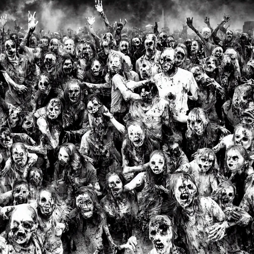 Image similar to black and white photo of the zombie apocalypse,