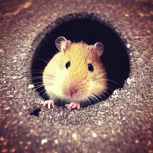 Image similar to “ little hamster coming out of a hole on a luxurious golf course ”