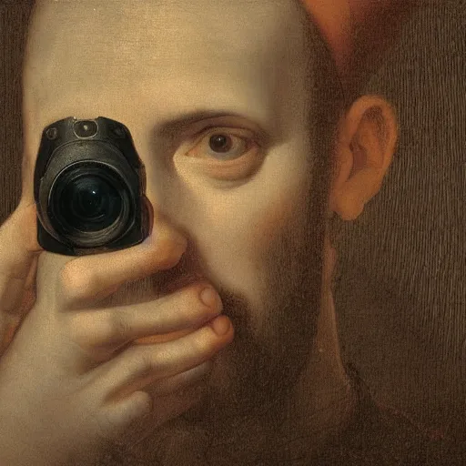 Image similar to a picture of a man holding a digital camara in the year 1 6 0 0, realism, highly detailed,