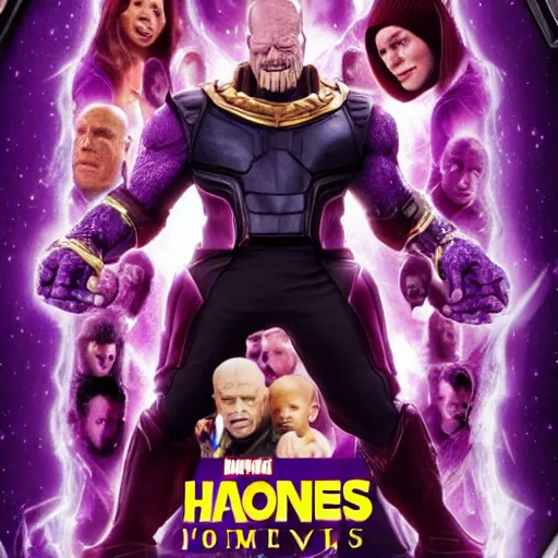 Image similar to thanos in a movie home alone 4k