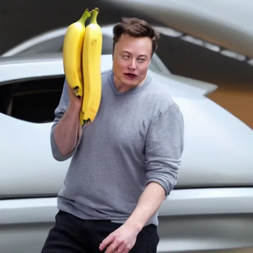 Image similar to elon musk eating banana