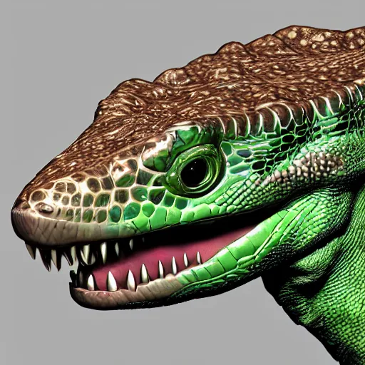 Image similar to High Resolution! Reptilian Influencer on Instagram, 8K, photorealistic