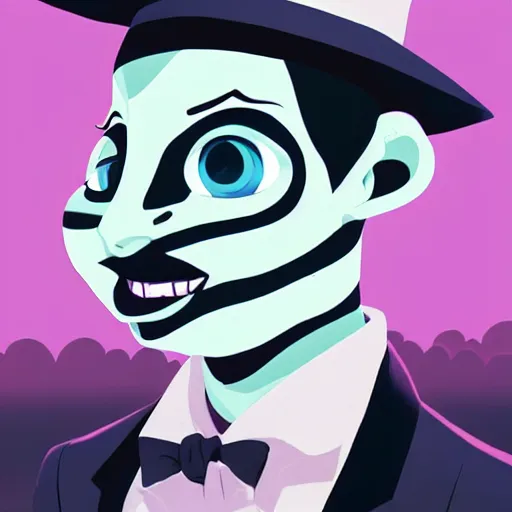 Image similar to face icon stylized minimalist beetlejuice, loftis, cory behance hd by jesper ejsing, by rhads, makoto shinkai and lois van baarle, ilya kuvshinov, rossdraws global illumination