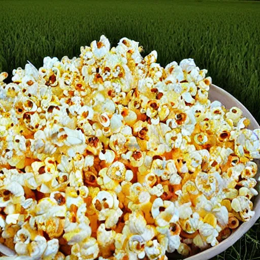 Image similar to meadow made of popcorn