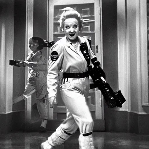 Image similar to stunning awe inspiring betty white as a ghostbuster in the movie ghostbusters, movie still 8 k hdr atmospheric lighting