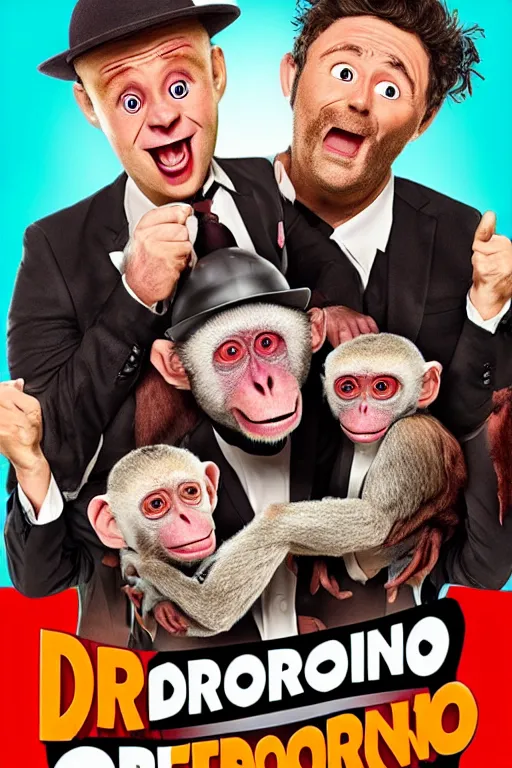 Prompt: poster for an australian netflix drongo sitcom called drongo, funny monkey, tv show drongo poster